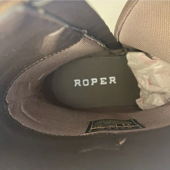 ROPERS Women’s Shorty Boot Vintage Brown Faux Leather Laser Western Design - Picture 11 of 13